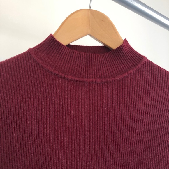 NWOT Burgundy Turtleneck Bodycon Dress - Picture 3 of 4